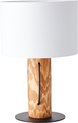 BRILLIANT lamp, Jimena tafellamp gebeitst grenen, hout/textiel, 1x A60, E27, 25W, normale lampen (niet inbegrepen), A++