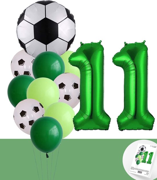Voetbal Verjaardag * Ballonnen Set 11 Jaar * Hoera 11 Jaar * Jarig Voetbal * Voetbal Fan * Snoes * 80 CM * Voetbal Versiering * Birthday