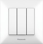 Panasonic- Commutateur série 3 lignes - Wit- Complet - Série Arkedia Slim
