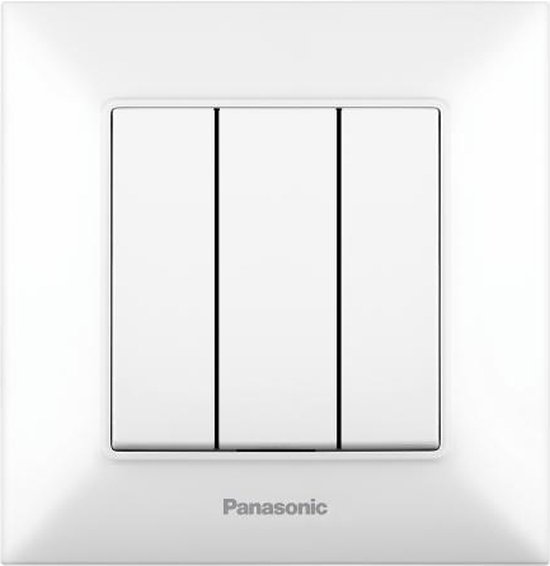 Panasonic-Serieschakelaar 3 line-Wit-Compleet-Arkedia Slim Serie