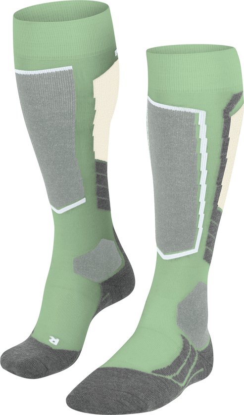 FALKE SK2 Intermediate Wool Skiën anti blaren, anti zweet merinowol wintersportsokken dames groen - Maat 35-36