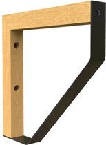 Plankdrager Spec. Driehoek - 2 stuks - 202 x 202mm - Hout / Metaal - Zwart - Plankdragers