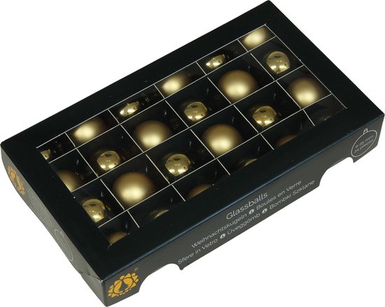 Valery Madelyn kerstballen glazen kerstversiering set, 24 stuks 7-10,7