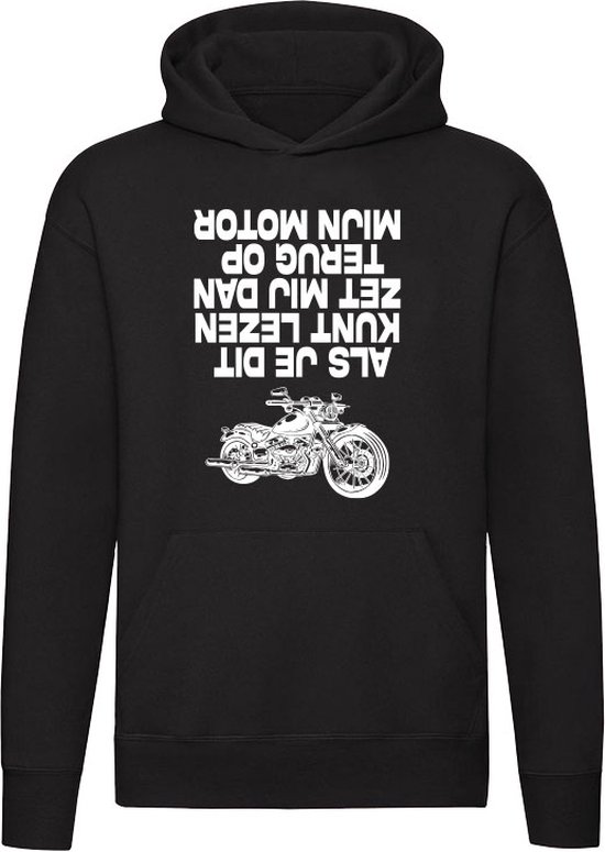Als je dit kunt lezen zet mij dan terug op mijn motor Hoodie - retro - motorrijden - motorrijder - biker - grappig - trui - sweater - capuchon