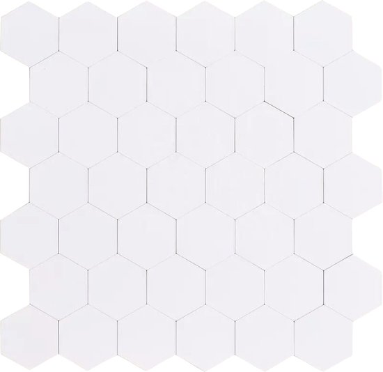 Wandpanelen tegelsticker plaktegels zelfklevende tegels keuken badkamer - 30x30cm - mozaiek - 4MM dik - aluminium toplaag en composiet - 3M kleeflaag - Wit Hexagon Medium Formaat