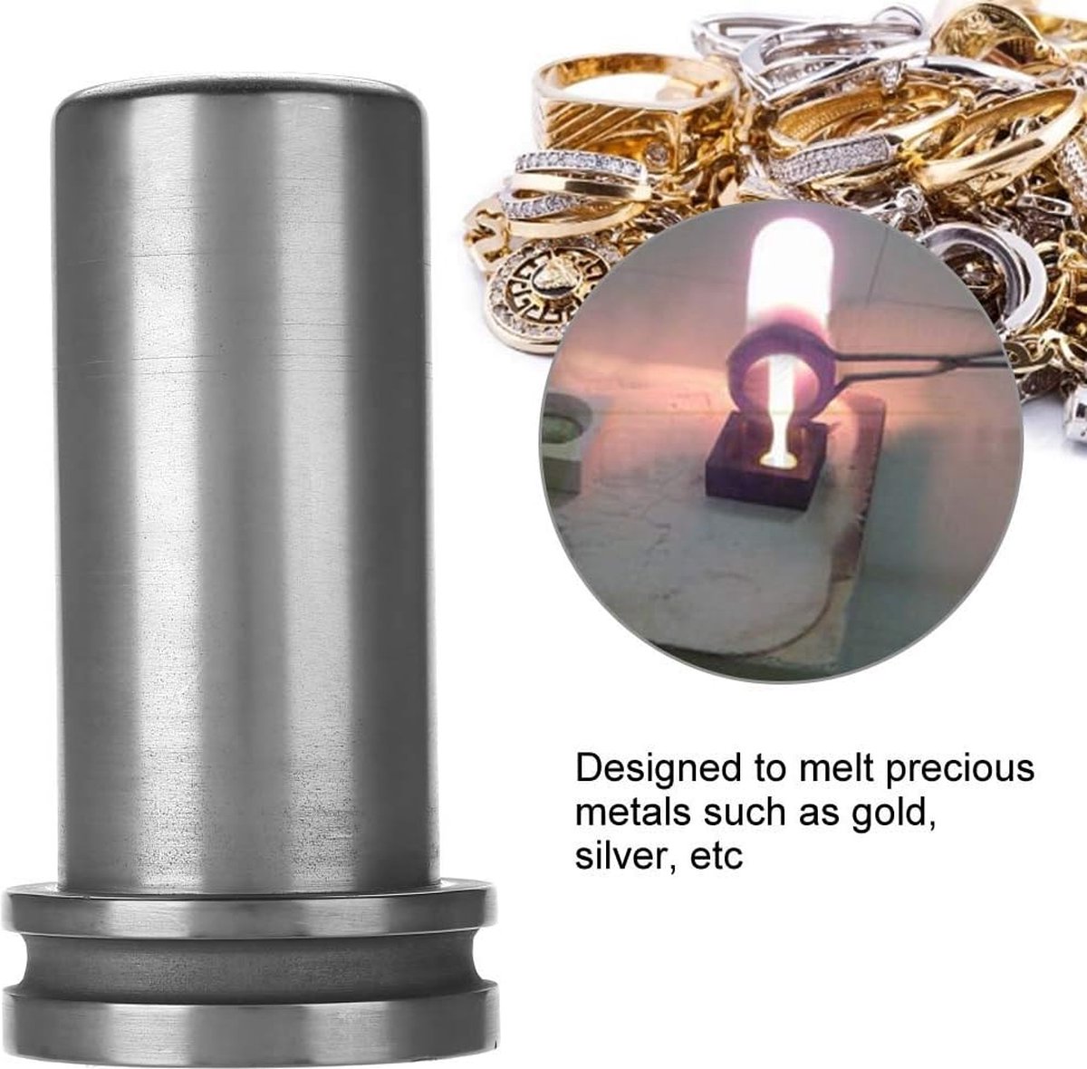 Hoge Zuiverheid Smelten Grafiet Crucible Goud Zilver Smelten Hoge Temperatuur Weerstand Cup Mould Metaal Smelting Tools 1-4KG (Capaciteit: 1KG