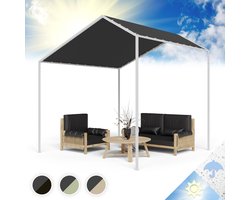 Blumfeldt Pergola, Metalen Paviljoen Met Polyester Schuin Dak, Luifel Met Frame, Vrijstaande Luifel, Zonwering Voor Tuin En Terras, Tuinhuisje Waterdicht En Stabiel, Aluminium Frame