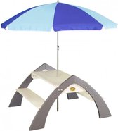 AXI Kylo Picknicktafel in Grijs/Wit met Parasol in Blauw - Picknick set voor kinderen van hout