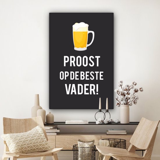Beau cadeau pour papa avec texte - Bravo au meilleur papa! Toile 80x120 cm