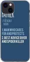 Geschikt voor iPhone 13 hoesje - Quotes - Spreuken - Father - Woordenboek - Papa - Siliconen Telefoonhoesje