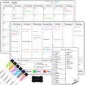 Systemyze Maandplanner & Weekplanner Whiteboard Set – Weekplanner Magnetisch – Magnetische Maandplanner – Planbord – Familieplanner Whiteboard – Inclusief Meal Planner, Markers & Wisser – A3 Formaat