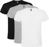 3 Pack Roly Atomic BasicT-Shirt 100% katoen, single jersey, 150 gsm Ronde hals wit / grijs / zwart Maat 3XL