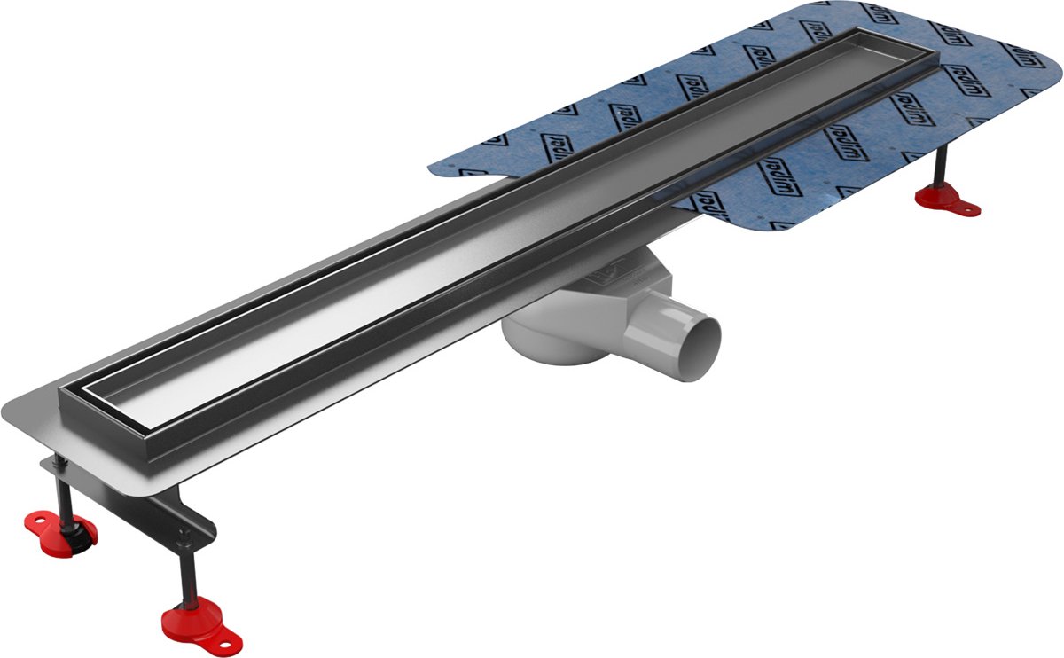 Douchegoot 110 cm roestvrij staal Wiper Premium Pure, vloerafvoer voor douches, maten van 50 tot 120 extra vlakke afvoergoot Betegelbare doucheafvoer