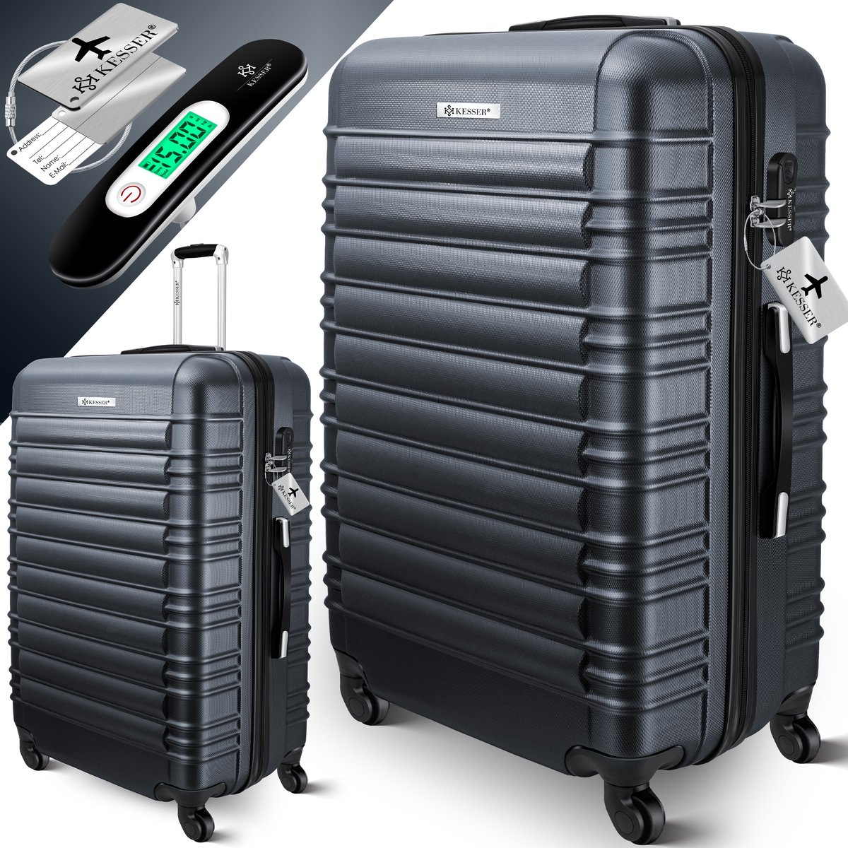KESSER® Reiskoffer 120L Koffer - Trolley op wieltjes met Cijferslot, bagageweger en bagagelabel