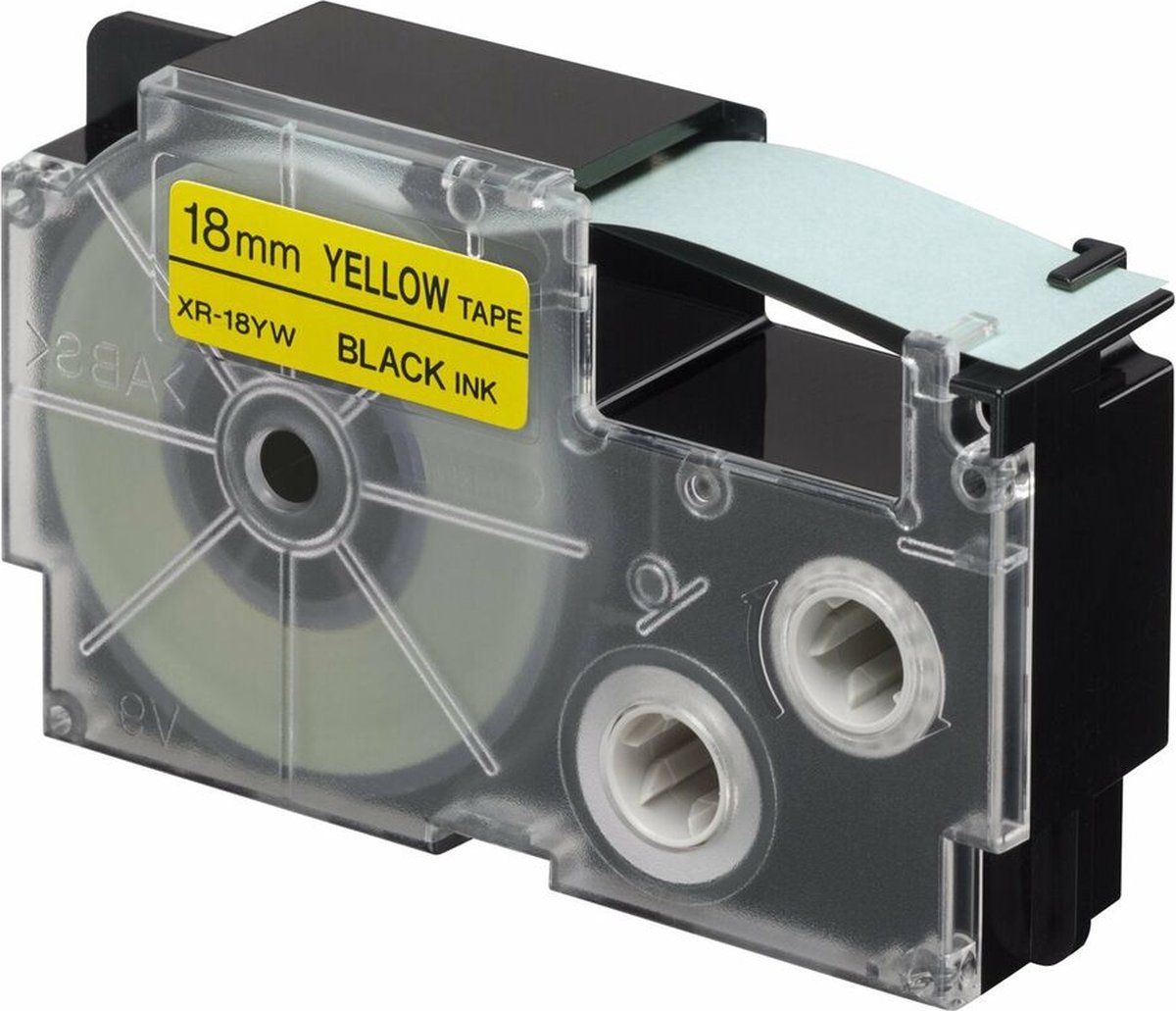 Laminated Tape for Labelling Machines Casio XR-18YW Black Yellow - Casio