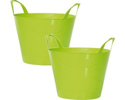 Prosperplast Flexibele Emmer - 2x - 45 liter - groen - wasmand - kuip - flexibel - met handvaten