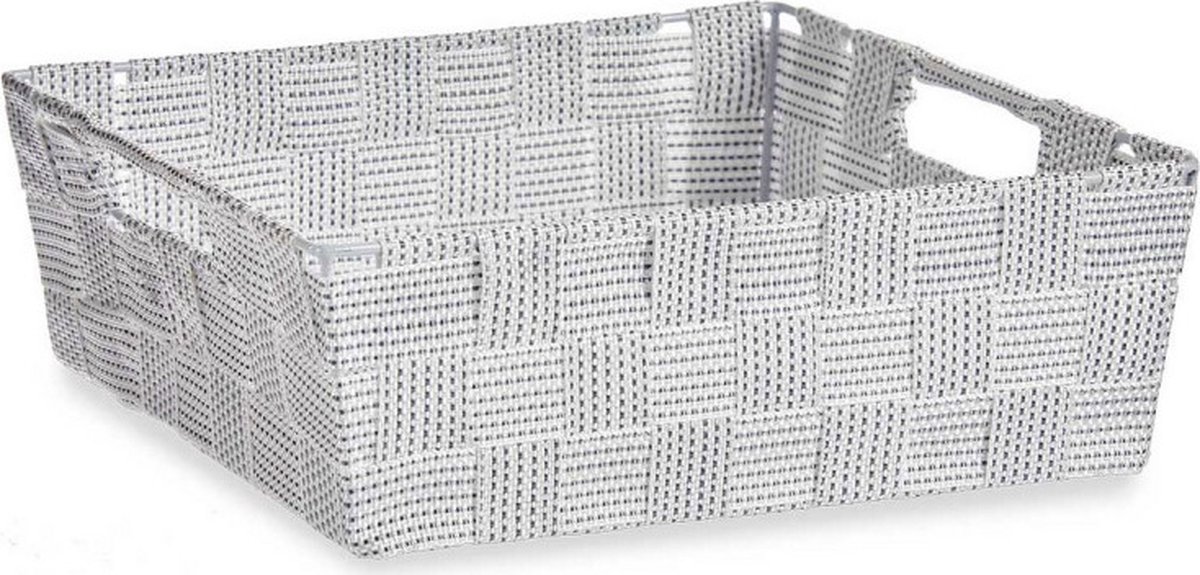 Mand Vlechten Stof Wit (23 x 8 x 27 cm)