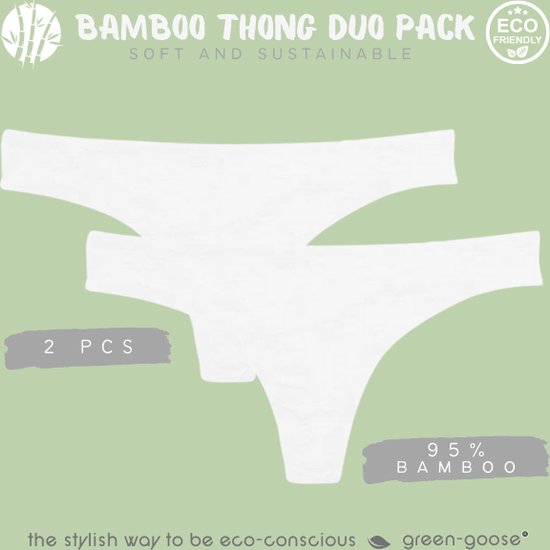 Bamboe Dames String | 2 Stuks | | | Duurzaam, Stretchy en Superzacht!