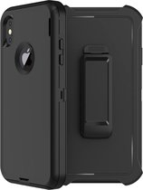 Mobiq - Rugged Defender iPhone X/XS Hoesje - zwart