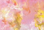 Fotobehang - Vlies Behang - Roze en Goud Marmer - 208 x 146 cm