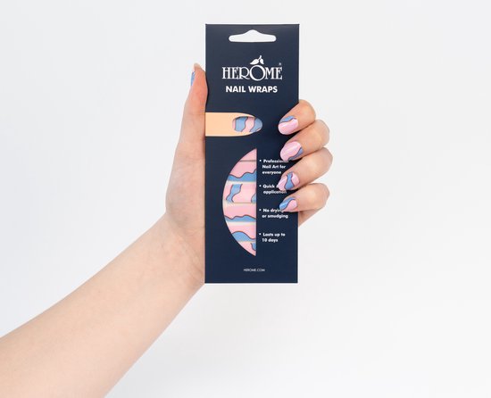 Herome Nail Wraps Flower Power – Nagelaufkleber Ohne Trocknungszeit, 2x10 Stück