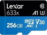 Lexar geheugenkaart - Micro SD - 256 GB - 45 Mb/s (max. write) - V30/UHS-I/U3/Class 10/A1