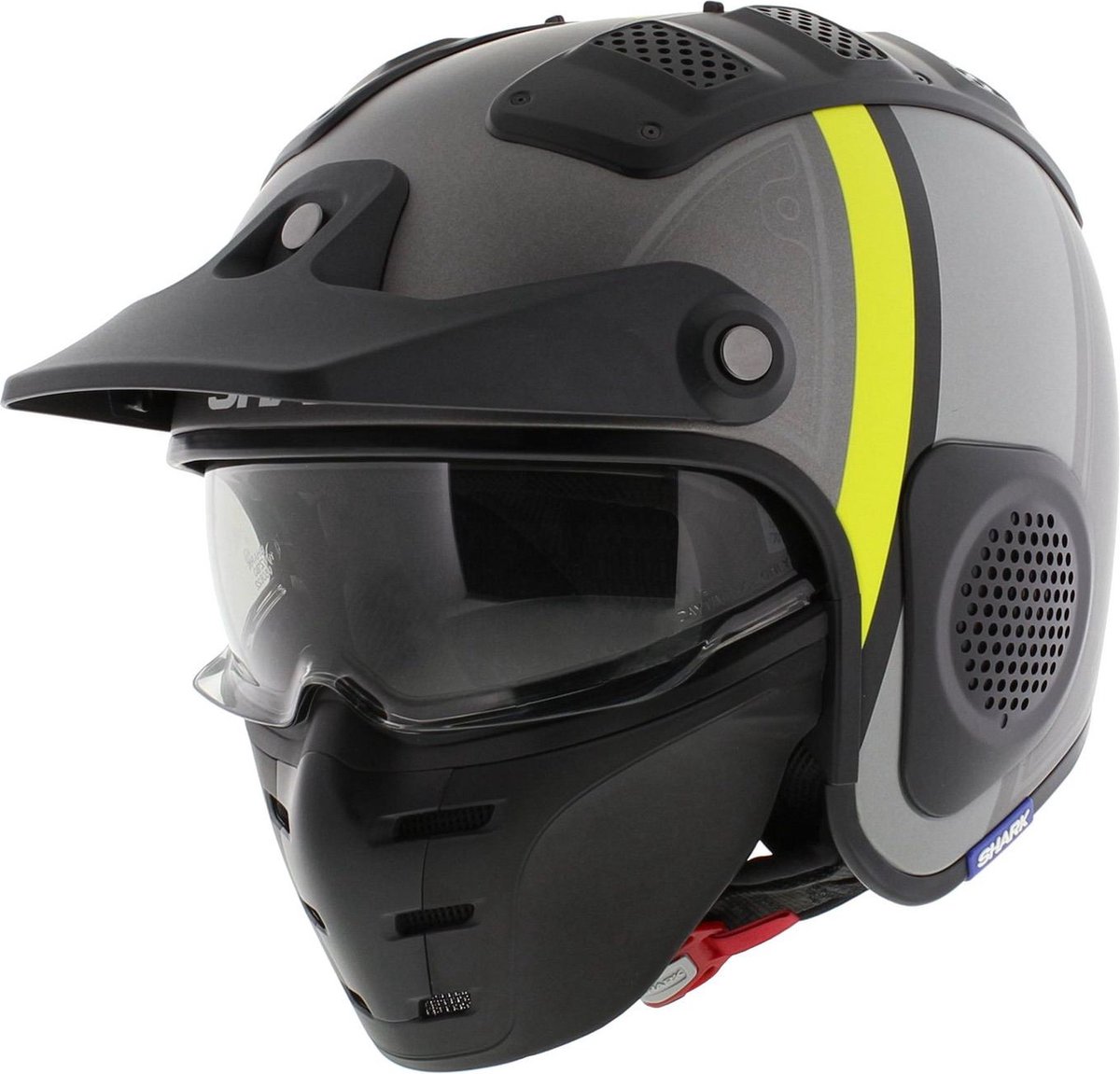 Shark X-Drak Trial Helm Terrence mat antraciet geel XS - Motorhelm Scooterhelm