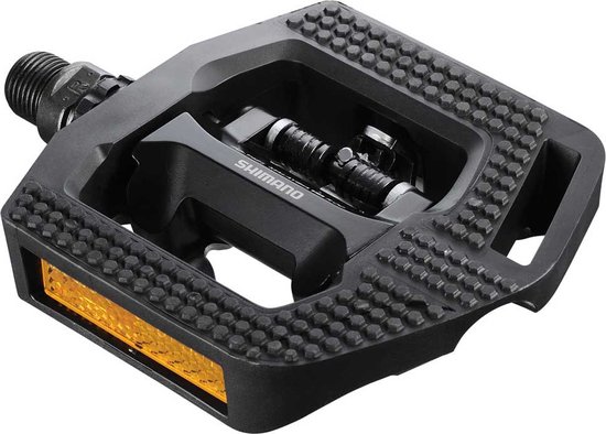 Pedalen Shimano Click'R T421 Platform + enkelzijdige SPD met SM-SH56 schoenplaatjes - Zwart