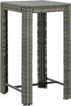 vidaXL - Tuinbartafel - 60,5x60,5x110,5 - cm - poly - rattan - grijs