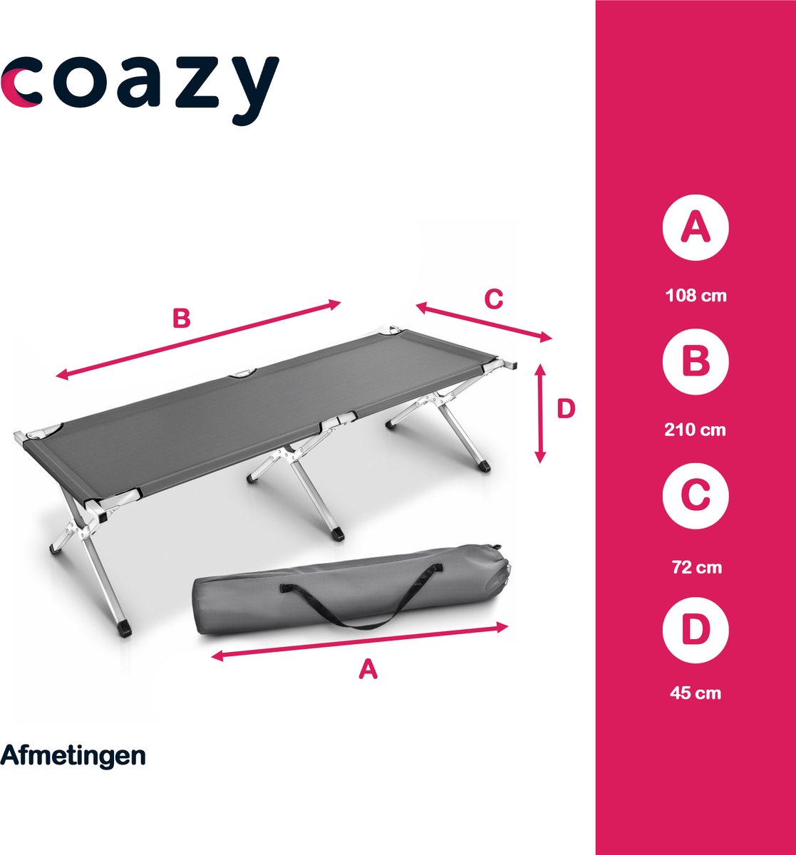 Coazy, Lit de camp 1 personne 210cm