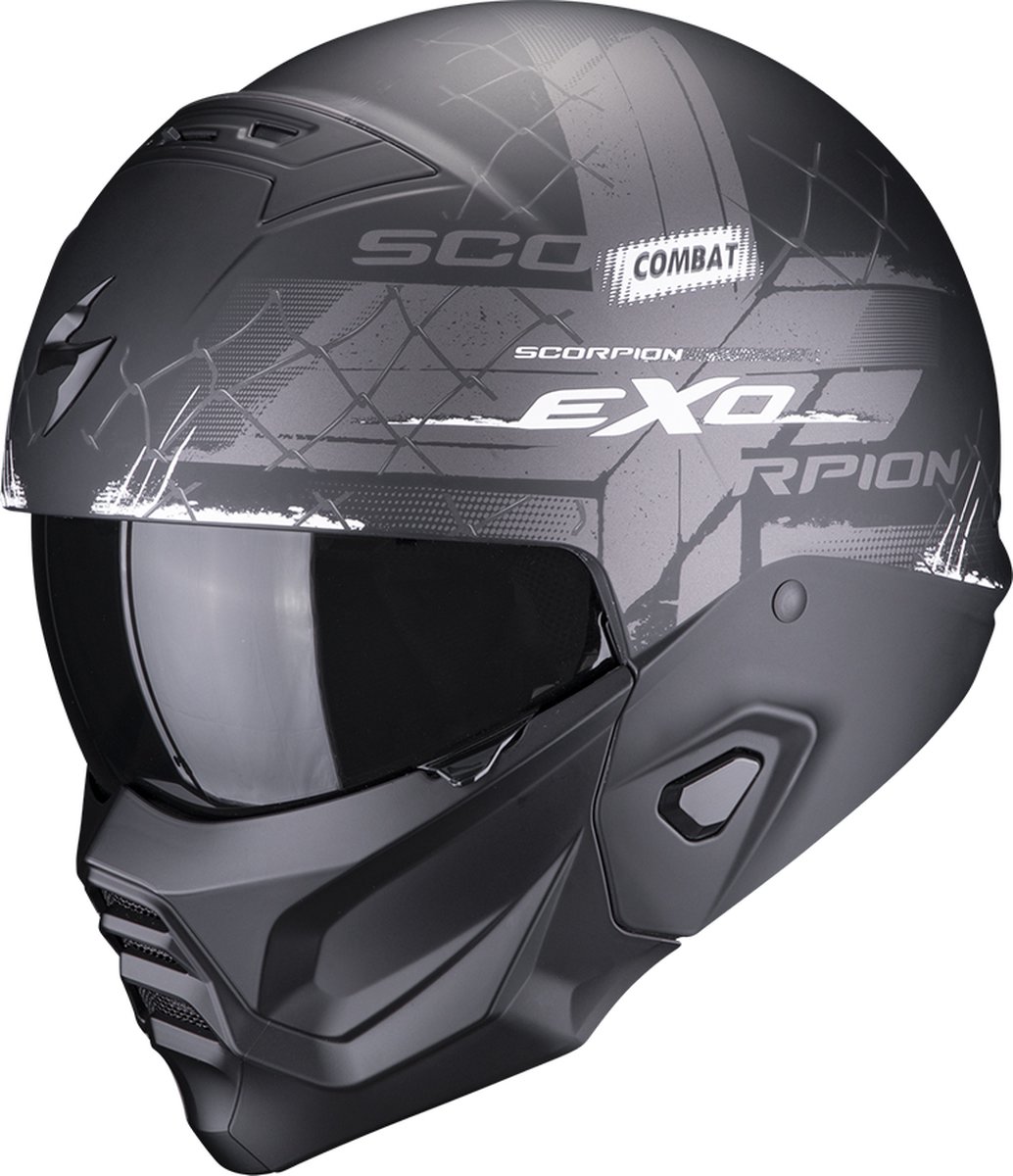 Scorpion Exo-Combat Ii Xenon Matt Black-White L - Maat L - Helm