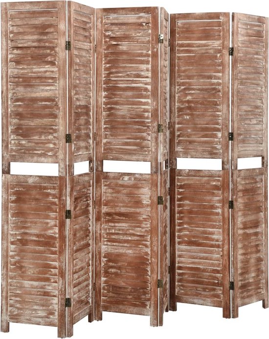vidaXL-Kamerscherm-6-panelen-210x165-cm-massief-paulowniahout-bruin