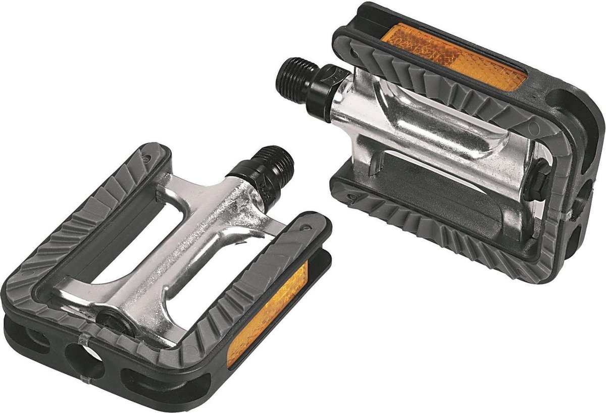 Pedaalset Ergotec 191 anti-slip met industrielagers - zilver/zwart