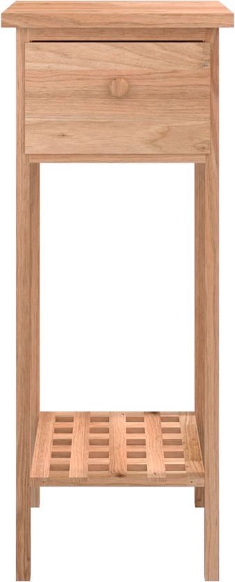 Table d'appoint The Living Store - Noyer Massief - Avec fonction de rangement - Robuste et stable - Largement applicable - Attention - montage mural requis