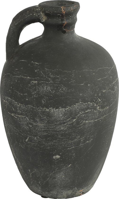 Countryfield Vase à fleurs Pichet Amphora Marvin - gris anthracite - céramique - D16 x H26 cm