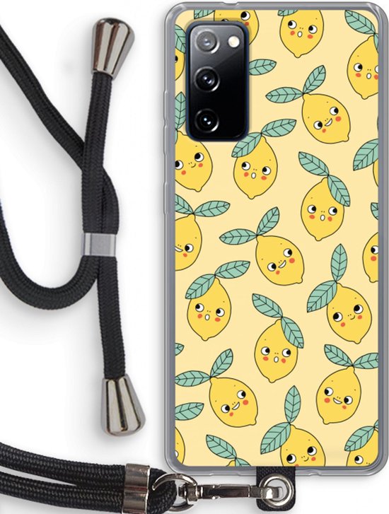 Case Company® - Coque avec cordon pour Samsung Galaxy S20 FE / S20 FE 5G - Citrons - Protection de téléphone avec cordon Zwart - Tous les côtés et sur la protection des bords de l'écran