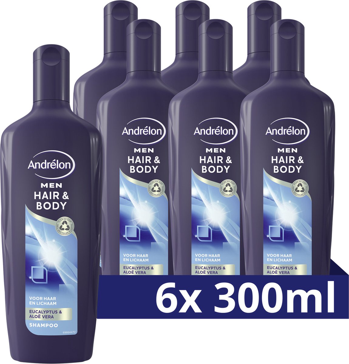 Andrélon Men Hair & Body Shampoo - 6 x 300 ml - Voordeelverpakking - Andrélon