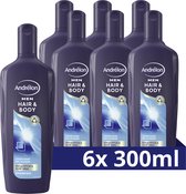 Andrélon Men Hair & Body Shampoo - 6 x 300 ml - Voordeelverpakking