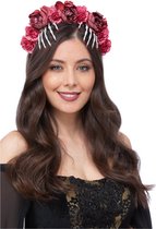 Smiffy's - Spaans & Mexicaans Kostuum - Creepy Handen Op Je Hoofd Band - Rood - Halloween - Verkleedkleding