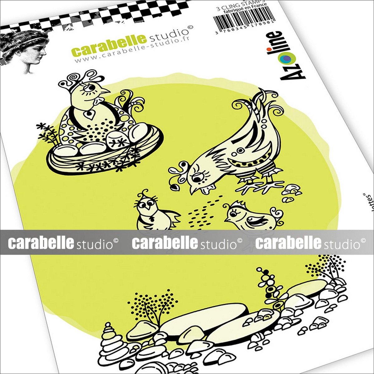 Carabelle Studio Cling Stempel Les Poulettes by Azoline