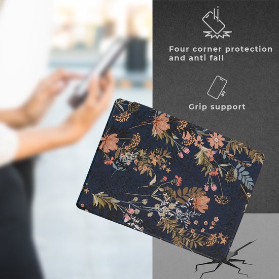 Lunso - Geschikt voor Kobo Aura H20 Edition 1 hoes (6.8 inch) - Vegan Saffiano Leren sleep cover - Urban Park - (niet voor de Kobo Aura edition 1) — afbeelding 2