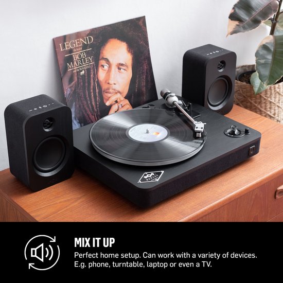 Marley Get Together Duo Bluetooth Speaker - Boekenplank speakers - Stereo set - 2 in 1 - Hifi speaker - Zwart - House of Marley