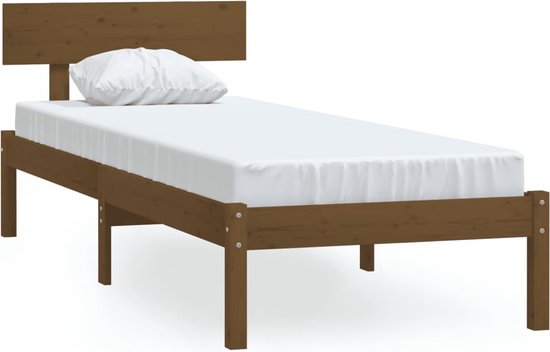 vidaXL - Bedframe - massief - grenenhout - honingbruin - 100x200 - cm