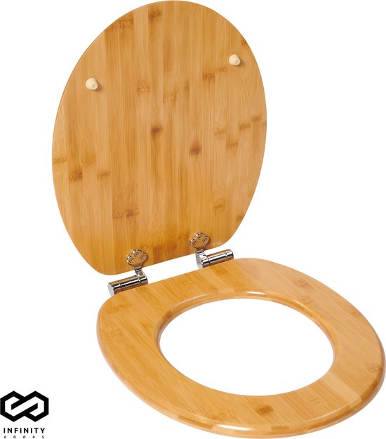 Abattant WC Relaxdays en bois - fermeture amortie - abattant WC en bambou  avec