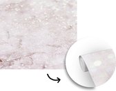 Behang - Fotobehang Marmer - Roze - Glitter - Breedte 240 cm x hoogte 240 cm