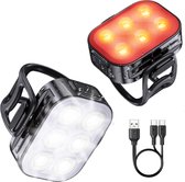 Inlustro Set d'éclairage de vélo LED – Feu avant/arrière – Feux de vélo rouge et Wit – Phare de vélo – Étanche/rechargeable par USB