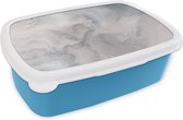 Broodtrommel Blauw - Lunchbox - Brooddoos - Wolken - Abstract - Verf - 18x12x6 cm - Kinderen - Jongen