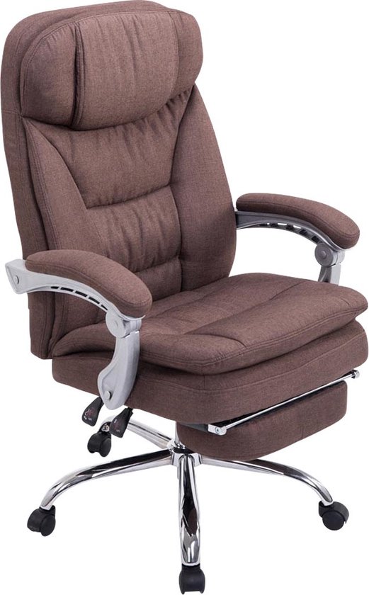 Bureaustoel Attilio XL - Kunstleer - Bruin - Op wielen - Ergonomische bureaustoel - Voor volwassenen - In hoogte verstelbaar