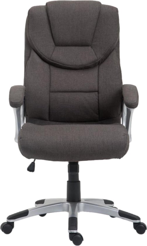 Luxe Bureaustoel Cirillo XL - stof - grijs - Op wielen - Ergonomische bureaustoel - Voor volwassenen - In hoogte verstelbaar