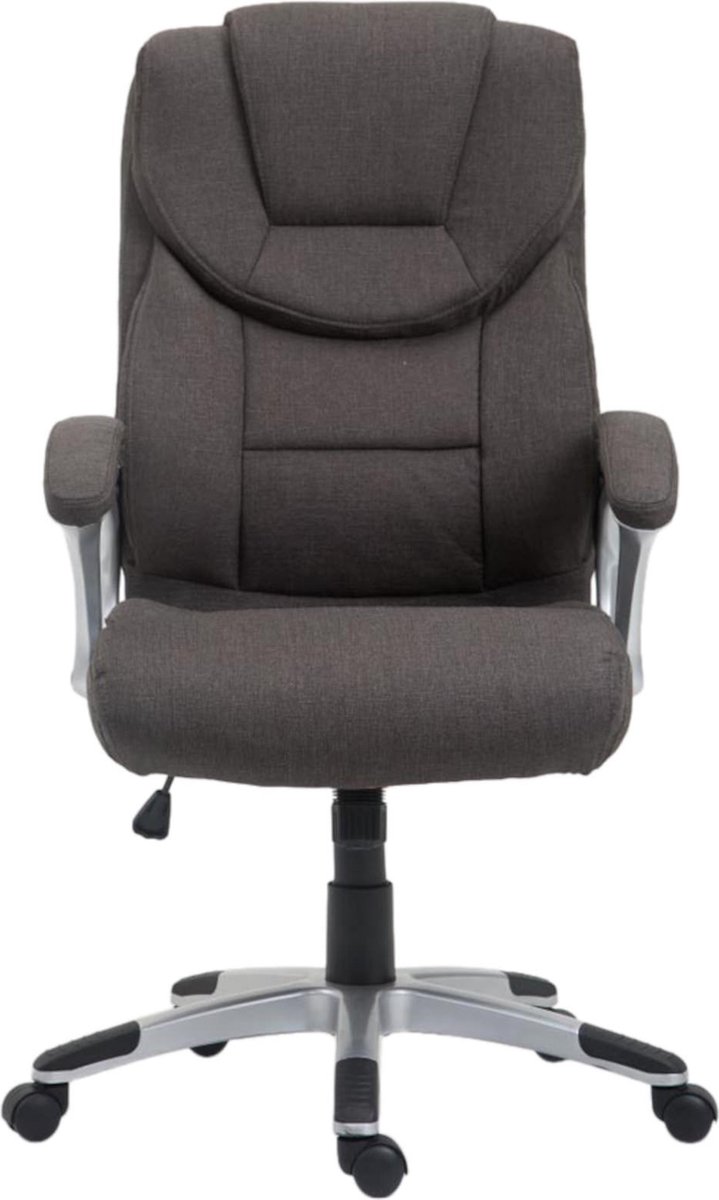 Luxe Bureaustoel Cirillo XL - stof - grijs - Op wielen - Ergonomische bureaustoel - Voor volwassenen - In hoogte verstelbaar